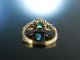 Um 1890 Antiker Verlobungs Ring Gold 585 Turmalin GrÜn Diamant Rosen Engagement Ringe Bild 5