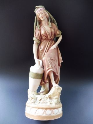 Jugendstil Skulptur Royal Dux Eichler Maiden Frau Amphora Vase Art Nouveau Arab Bild