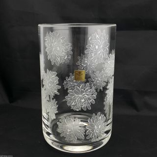 Rare Theresienthal Vase Blumenvase Bleikristall 22cm Blumen Astern Dekor 1,  7kg Bild