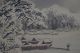 Antikes Japanisches Rollbild Kakejiku Alter Tempel Im Schnee Japan Scroll 3360 Asiatika: Japan Bild 4