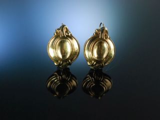 MÜnchener Biedermeier Um 1860 Ohrringe Schaum Gold Silber Antik Antique Earrings Bild