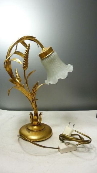 Florentiner Lampe - Nacht - / Tischlampe - Landhaus Shabby Chic - Glasschirm Bild