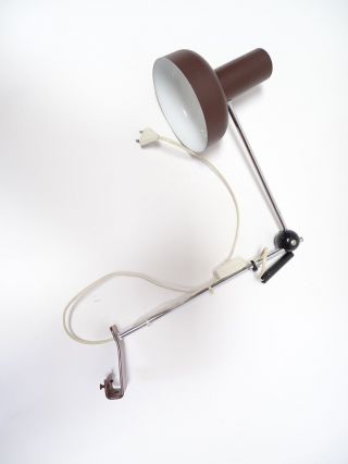 Sehr Seltene 70er Jahre Kugelgelenk Schreibtisch Lampe Architektenlampe Braun Bild