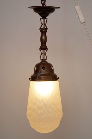 Sehr Schöne Zierliche Jugendstil Deckenlampe Hängeleuchte 1910 Bild