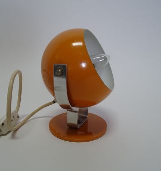Space Age Panton Ära Nachttisch Kugel Lampe Orange Chrom Metall Design Bild