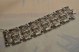 Schönes Massives Verziertes Damenarmband Bas Silber 925 Bild