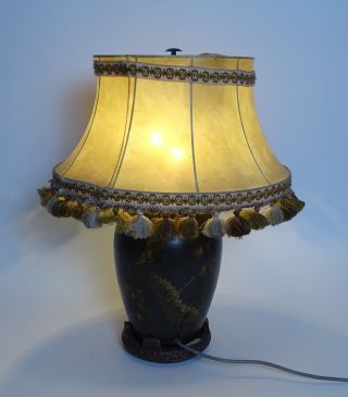 Antike Art Déco Wmf Ikora Metall Lampe Mit Schirm Und Holzständer Top Bild