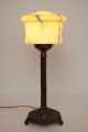 Fantastische Jugendstil Art Déco Tischlampe Lampe Messing 1930 Opalglas 1920-1949, Art Déco Bild 3