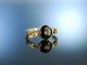 Erinnerungsring England Um 1850 Liebes Ring Gold 375 Diamant Onyx Ringe Bild 1