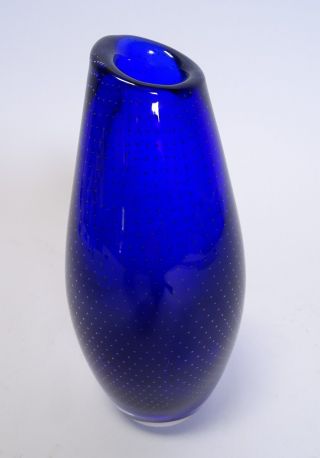 Ausgefallene 70er Jahre Design Block Glas Vase Blau Panton Ära Glasvase Bild