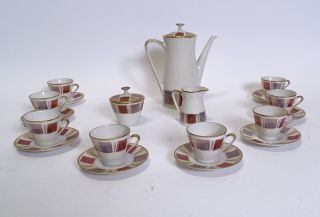 Herrliches 50er Jahre Mid Century Mokka Espresso Service Für 8 Personen Bild