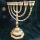 Ebraico 7 Armiger Kerzenleuchter 100 Messing Kandelaber Jüdische Menora 22cm Gefertigt nach 1945 Bild 2