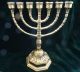 Ebraico 7 Armiger Kerzenleuchter 100 Messing Kandelaber Jüdische Menora 22cm Gefertigt nach 1945 Bild 3