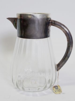 Vintage Wmf Kalte Ente Blei Kristall Glas Karaffe Mit Kühleinsatz Bild