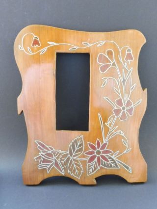 Jugendstil Holz Rahmen Einlage Intarsien Floral Art Nouveau Marquetry Wood Frame Bild