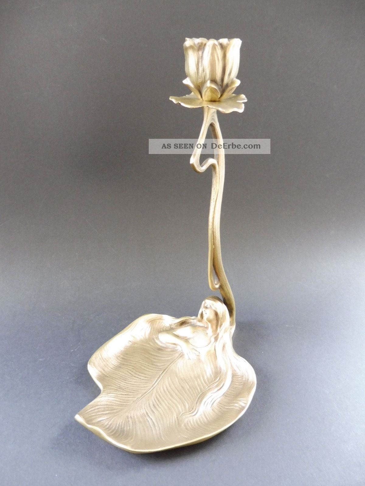 Wiener Bronze Bermann Jugendstil Maiden Leuchter Seerose Lily Art Nouveau Kj Wmf 1890-1919, Jugendstil Bild