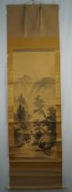 Antikes Japanisches Rollbild Kakejiku Landschaft Japan Scroll 3613 Asiatika: Japan Bild 1