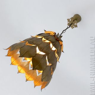 Lampe Eisen Blattgold Lamp Vintage Gold Leaf BlÄtter Artischocke Hollywood Bild