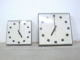 2x Uhr Wanduhr Tn Nebenuhr 60s Fabrikuhr Industrieuhr Industrial Style Bild