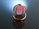 Italian Style Grosser Ring RosÉ Gold 750 Rosa Pink Saphir Schachbrettschliff Ringe Bild 3