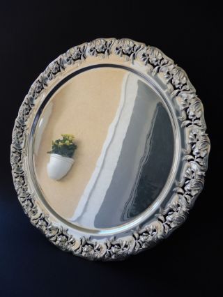 : Jugendstil Tablett Floral Versilbert Flower Art Nouveau Tray F Glass Wmf Style Bild