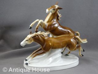 Thüringen Figur Porzellanfigurengruppe 2 Pferde Modell 7315 Bild