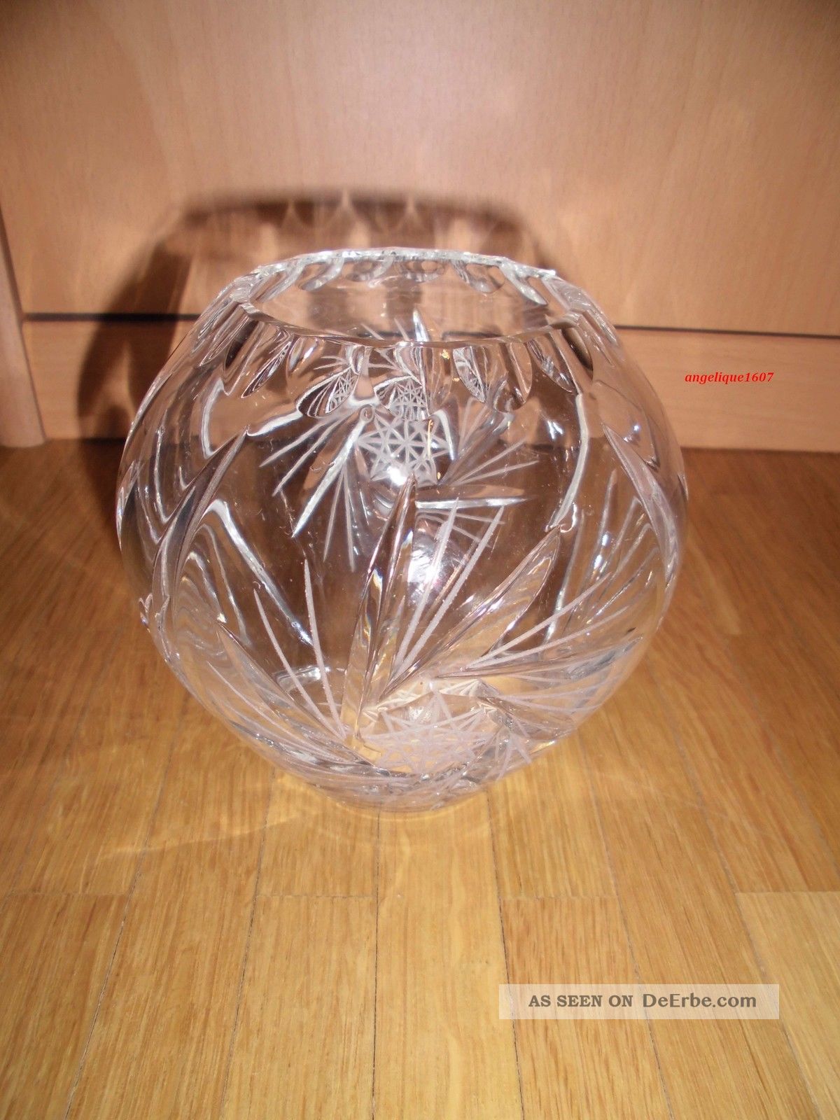 Schöne Alte Kristall - Vase Bleikristall Schleuderstern Ca.  10 Cm Kristall Bild
