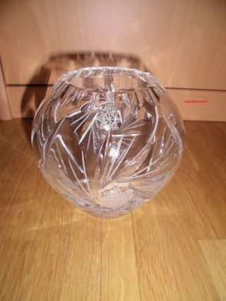 Schöne Alte Kristall - Vase Bleikristall Schleuderstern Ca.  10 Cm Bild