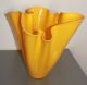 •toll• Große Design Skulptur - Taschentuch Vase Abstrakt Deko •gelb• Glaskunst Sammlerglas Bild 1
