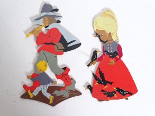 Mertens Kunst Holzsägearbeiten 2 Figuren Rattenfänger Und Die 7 Raben Bild
