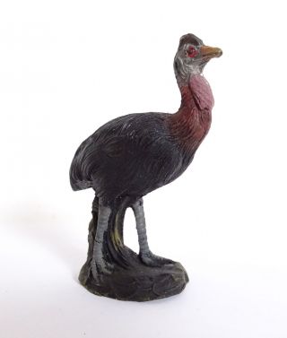 Antike Vorkrieg Aufstellfigur Kunststoff Emu 9cm Elastolin Lineol Massefigur Bild