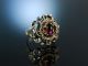 Ring Zur Tracht Silber Vergoldet Granat Salzburg Um 1930 Vintage Garnet Ringe Bild 1