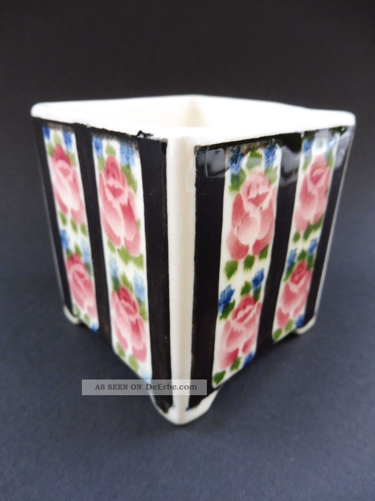 :: Wiener Jugendstil Keramik Rose Kaktus Cachepot Übertopf Art Nouveau Cactus :: 1890-1919, Jugendstil Bild