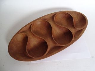 Hand Carved Teakholz Anbietschale Schale In Ausgefallenem Design Bild