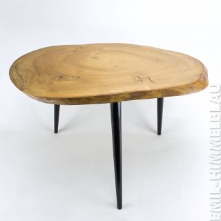 Tisch Holz Kirschholz Baumscheibe Mid Century Vintage 50s 60s Beistelltisch Bild