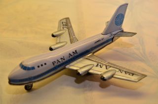 Sammlerstück Pan Am Blechflugzeug Schwungradantrieb Made In Japan 60er Jahre Bild