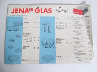 Rarität Jenaer Glas Wagenfeld Schott 4 Seitig Broschüre Produkte Und Preise 1965 Bild