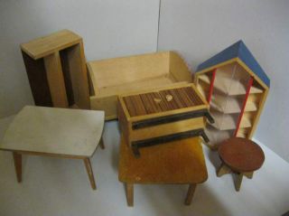 Möbel - Konvolut 5 - Holz - Puppenhaus - Puppenstube Bild