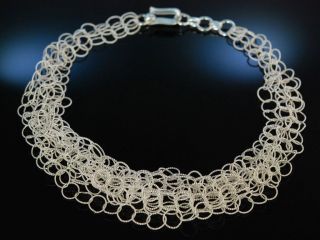 Stylish Silver Necklace Modernes Collier Kette Sterling Silber 925 Ring Glieder Bild