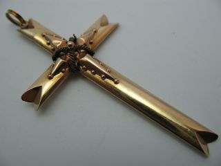 Sehr Schöner 560 Gold Jugendstil Kreuz Anhänger Um 1880 Bild