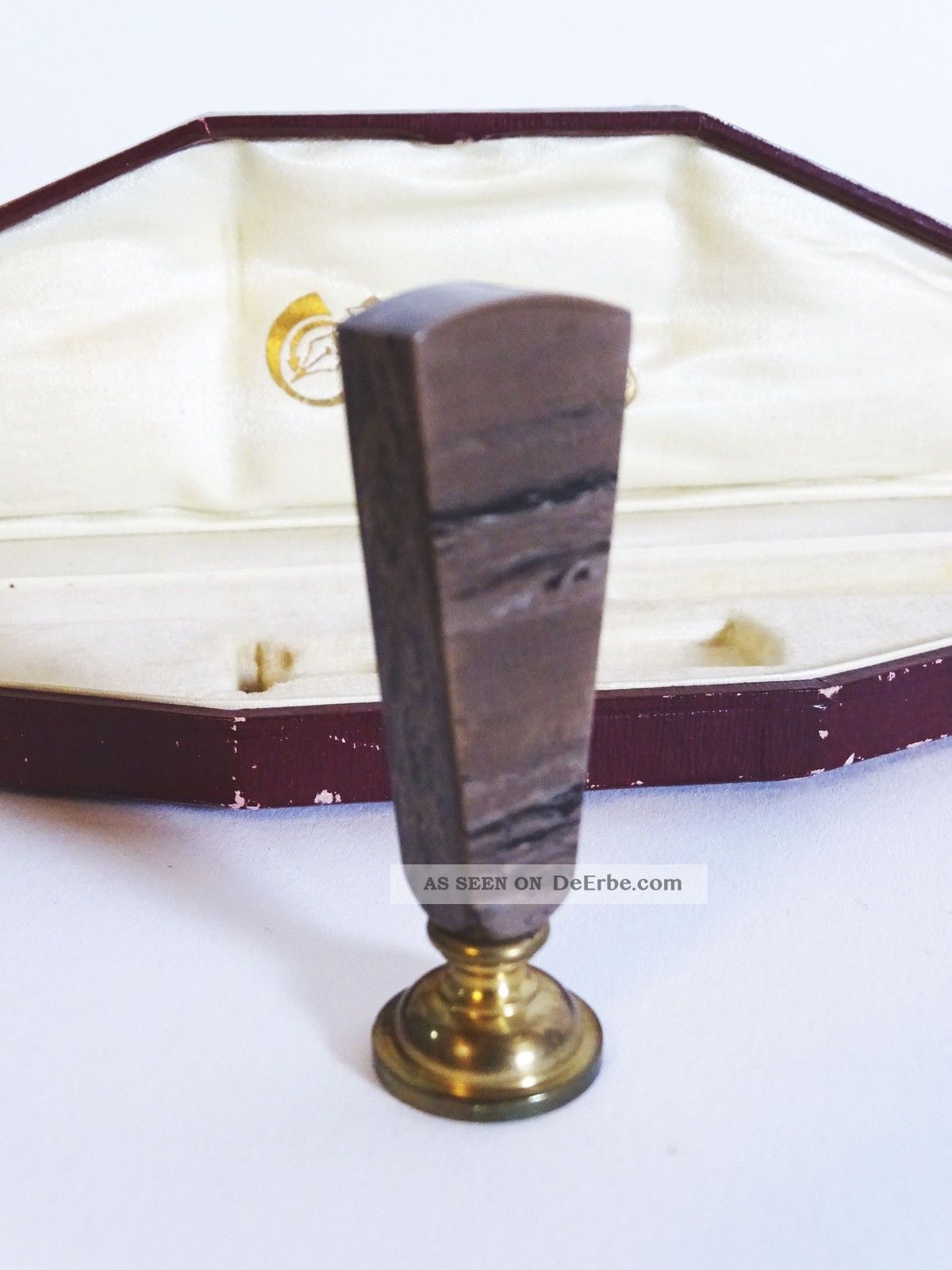 Osmia Marmorierter Petschaft In Seltenem Etui Siegel Antike Originale vor 1945 Bild