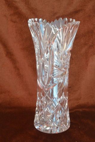 Bleikristall Vase Gezackter Rand - Toller Schliff - Schwer - 29cm Bild