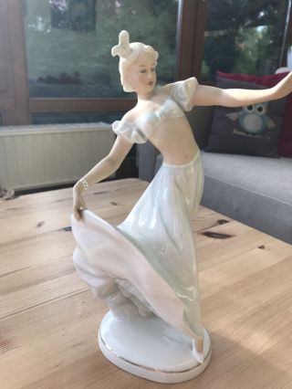 Schaubachkunst Porzellanfigur Figur Alt Tänzerin 1202 Ballerina 25 Cm Bild