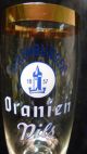 Altes Vintage Bierglas - Dillenburger Oranien Pils - Breiter Goldrand - Ca.  60er Sammlerglas Bild 2