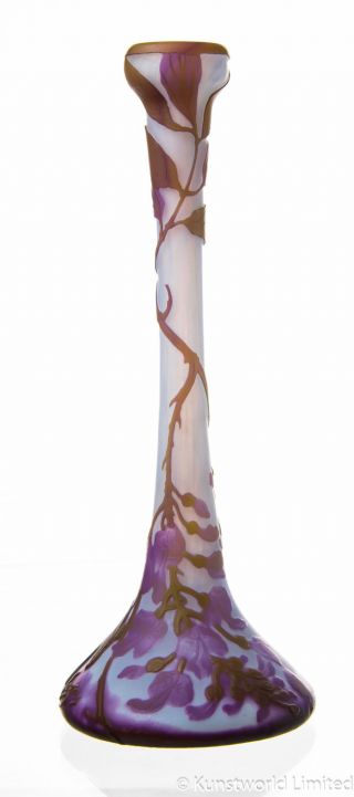 Seltene Solifleurvase Opalglas überfangen Legras 1.  Wahl (29,  5 Cm) Top Bild