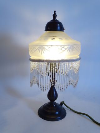 Tolle Stehlampe Wohnzimmerlampe Im Jugendstil Mit Glasschirm Ca.  39 Cm Bild