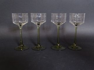 4 Antike Jugendstil Weißwein Gläser Weingläser Glas Mit Grünem Stil Bild