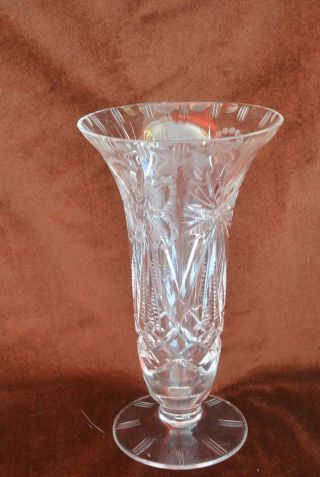 Bleikristall Vase Glatter Rand - Toller Schliff - 20cm - Ca.  530g Bild