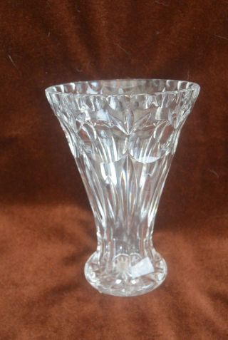 Antik Kristall Vase Schwer Handschliff Olivschliff Bleikristall Bild