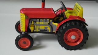 Blechspielzeug - Traktor Rot Von Kovap Komplett Mit Schlüssel Fahrbar Top Bild